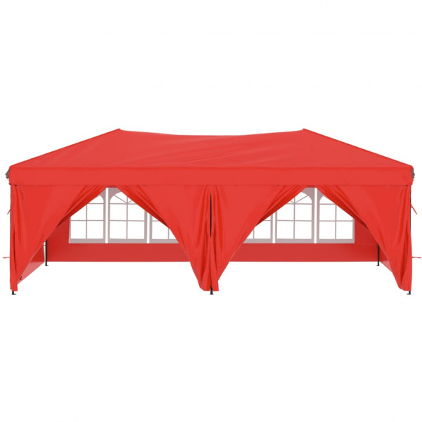 Tenda para festas dobrável com paredes laterais 3x6 m vermelho M 3
