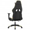 Silla gaming con reposapiés cuero sintético negro dorado 5