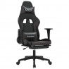 Silla gaming con reposapiés cuero sintético negro gris 2