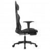 Silla gaming con reposapiés cuero sintético negro gris 4