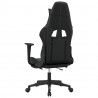 Silla gaming con reposapiés cuero sintético negro gris 5
