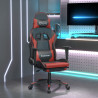 Silla gaming con reposapiés cuero sintético negro rojo tinto 1