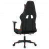 Silla gaming con reposapiés cuero sintético negro rojo tinto 5