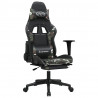 Silla gaming con reposapiés cuero sintético negro camuflaje 2