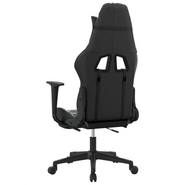 Cadeira gaming c/ apoio pés couro artificial preto e camuflado M 5