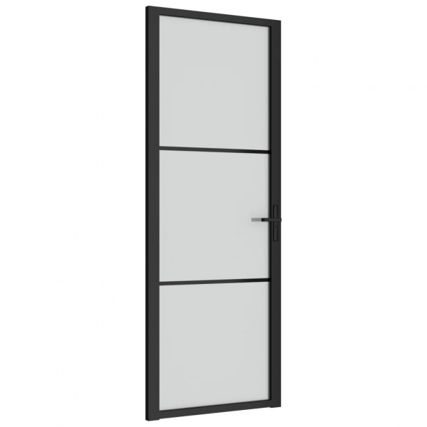 Puerta interior de vidrio y aluminio negro mate 76x201.5 cm M 2