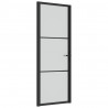 Porta interior 76x201.5 cm vidro e alumínio preto mate 2