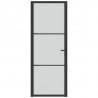 Puerta interior de vidrio y aluminio negro mate 76x201.5 cm 3