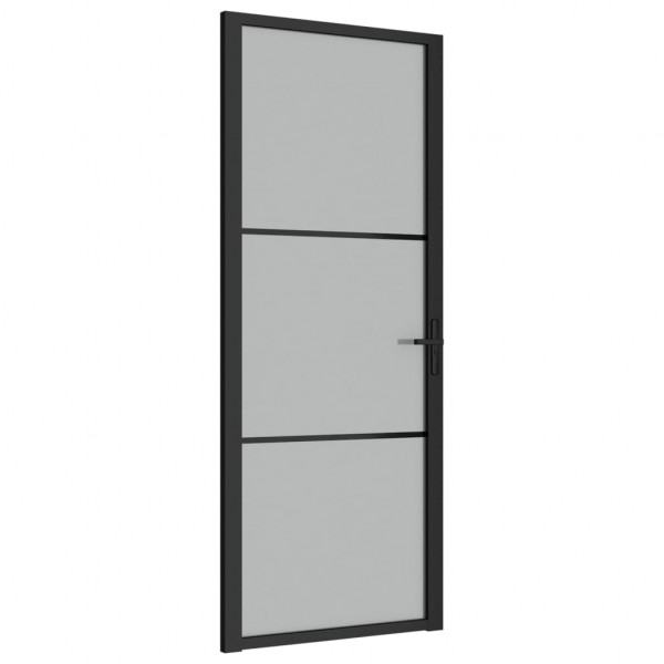 Puerta interior de vidrio y aluminio negro mate 83x201.5 cm M 2