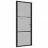 Porta interior 83x201.5 cm vidro fosco e alumínio preto 2