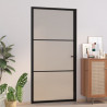 Puerta interior de vidrio y aluminio negro mate 102.5x201.5 cm 1