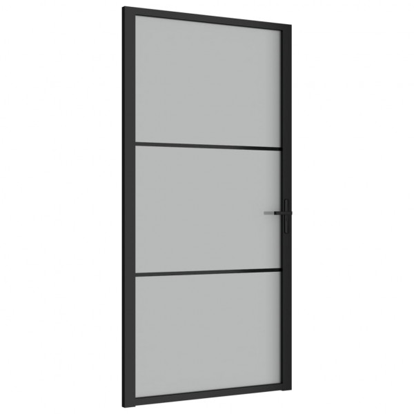 Puerta interior de vidrio y aluminio negro mate 102.5x201.5 cm M 2