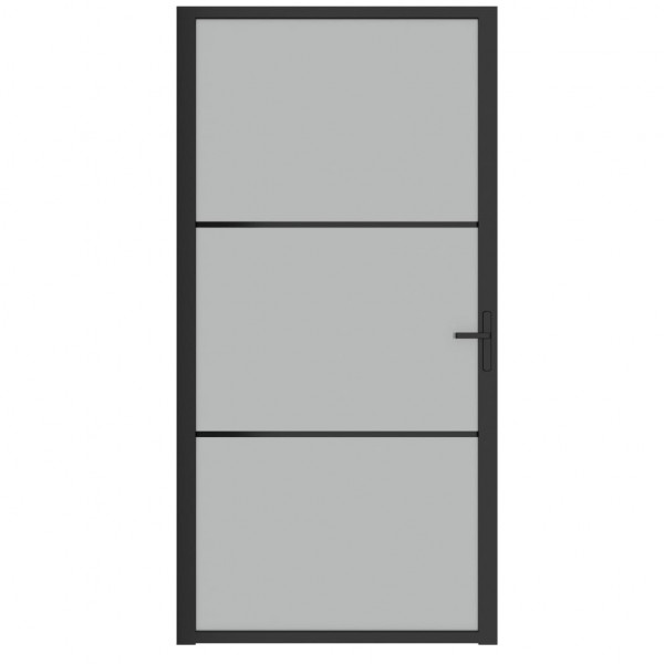Puerta interior de vidrio y aluminio negro mate 102.5x201.5 cm M 3