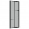 Puerta interior de vidrio y aluminio negro mate 83x201.5 cm 2