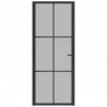 Puerta interior de vidrio y aluminio negro mate 83x201.5 cm 3