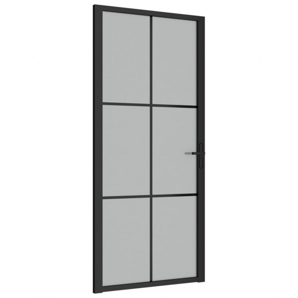 Puerta interior de vidrio y aluminio negro mate 93x201.5 cm M 2