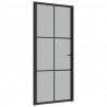 Puerta interior de vidrio y aluminio negro mate 93x201.5 cm 2