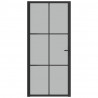 Puerta interior de vidrio y aluminio negro mate 93x201.5 cm 3