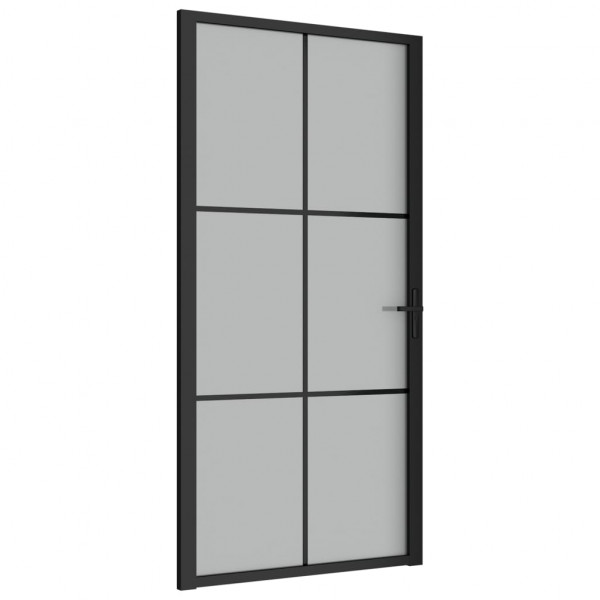 Puerta interior de vidrio y aluminio negro mate 102.5x201.5 cm M 2