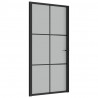 Puerta interior de vidrio y aluminio negro mate 102.5x201.5 cm 2
