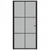 Puerta interior de vidrio y aluminio negro mate 102.5x201.5 cm 3
