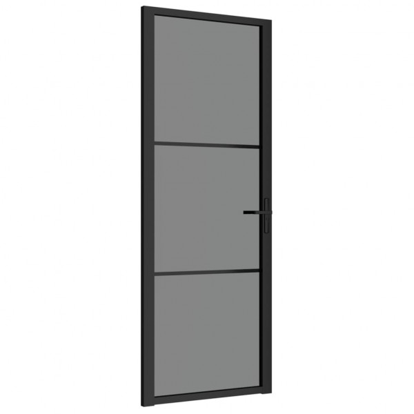 Porta interior 76x201.5 cm vidro ESG e alumínio preto M 2