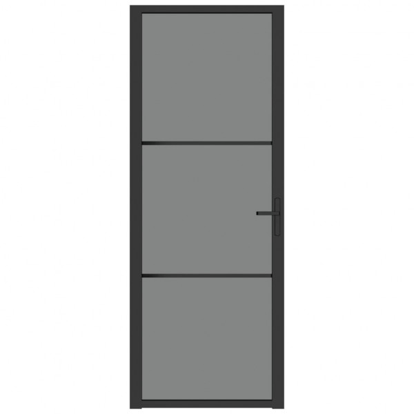 Puerta interior vidrio EGS y aluminio negro 76x201.5 cm M 3