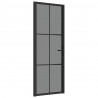 Puerta interior vidrio EGS y aluminio negro 76x201.5 cm 2
