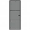 Puerta interior vidrio EGS y aluminio negro 76x201.5 cm 3
