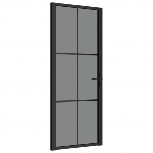 Porta de interior 83x201.5 cm vidro ESG e alumínio preto H