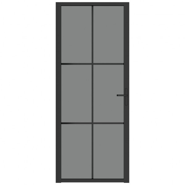 Puerta interior vidrio EGS y aluminio negro 83x201.5 cm M 3