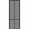 Puerta interior vidrio EGS y aluminio negro 83x201.5 cm 3
