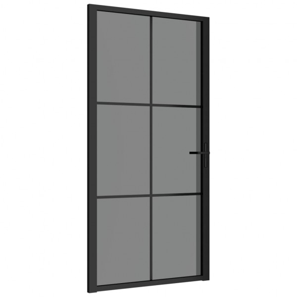 Puerta interior vidrio EGS y aluminio negro 102.5x201.5 cm M 2