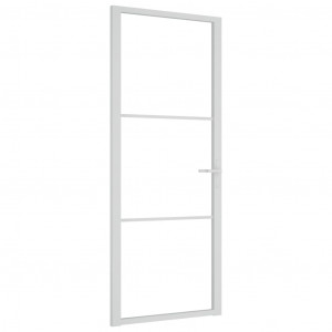 Puerta interior vidrio EGS y aluminio blanco 83x201.5 cm H