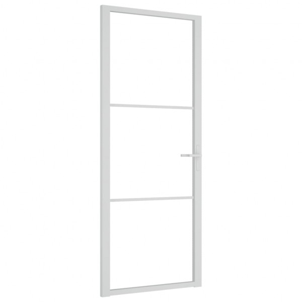 Puerta interior vidrio EGS y aluminio blanco 83x201.5 cm M 2