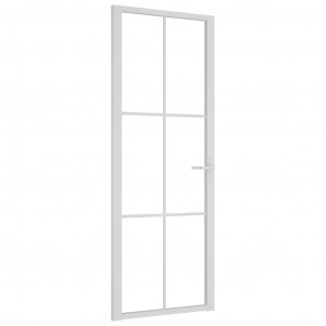 Puerta interior vidrio EGS y aluminio blanco 76x201.5 cm H