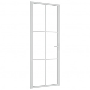 Puerta interior vidrio EGS y aluminio blanco 83x201.5 cm H