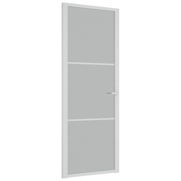 Puerta interior de vidrio y aluminio blanco mate 76x201.5 cm M 2