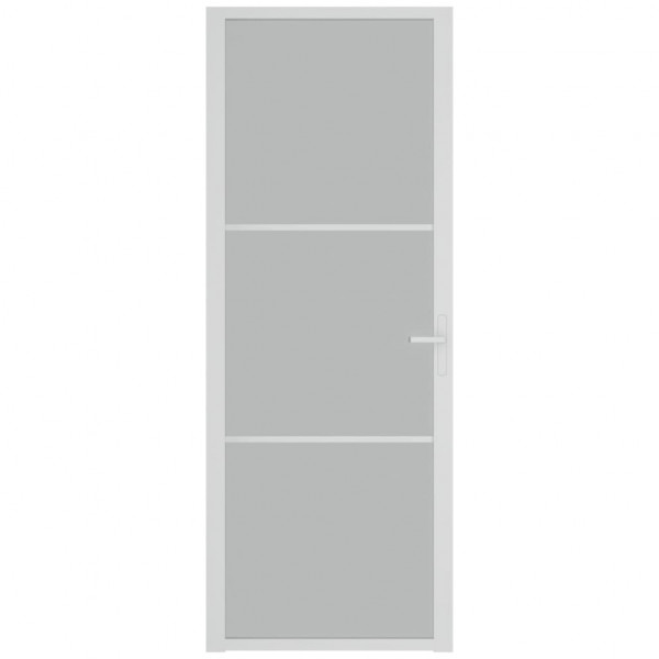 Porta de interior 76x201.5 cm vidro fosco e alumínio branco M 3