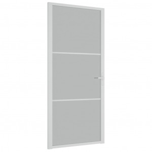Puerta interior de vidrio y aluminio blanco mate 93x201.5 cm H