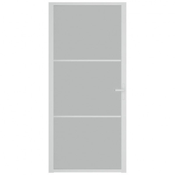 Porta de interior 93x201.5 cm vidro fosco e alumínio branco M 3