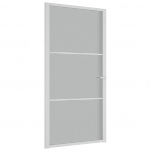 Puerta interior de vidrio y aluminio blanco mate 102.5x201.5 cm H