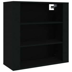 Armario de pared madera contrachapada negro 80x33x80 cm H