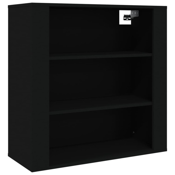 Armario de pared madera contrachapada negro 80x33x80 cm M 2