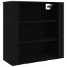 Armario de pared madera contrachapada negro 80x33x80 cm 2