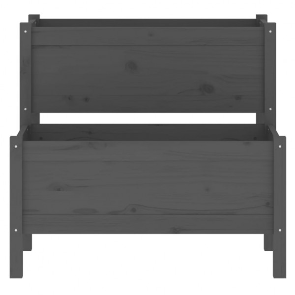 Jardinera de madera maciza de pino gris 84.5x84x75 cm M 4