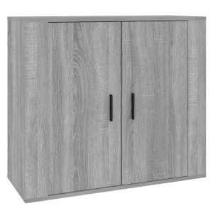 Aparador de madera contrachapada gris Sonoma 80x33x70 cm H