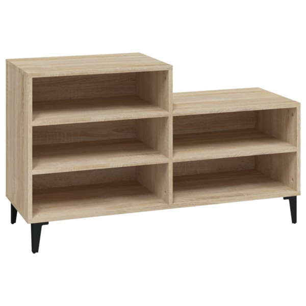 Mueble zapatero madera contrachapada roble Sonoma 102x36x60 cm M 2