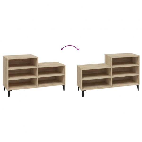 Mueble zapatero madera contrachapada roble Sonoma 102x36x60 cm M 5