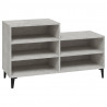 Mueble zapatero madera contrachapada gris hormigón 102x36x60 cm 2